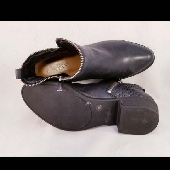 MUST SEE LUCKY BRAND ZIPPER BLACK LEATHER WOMEN BOOTS SIZE 39.5/9.5 - Picture 6 of 8